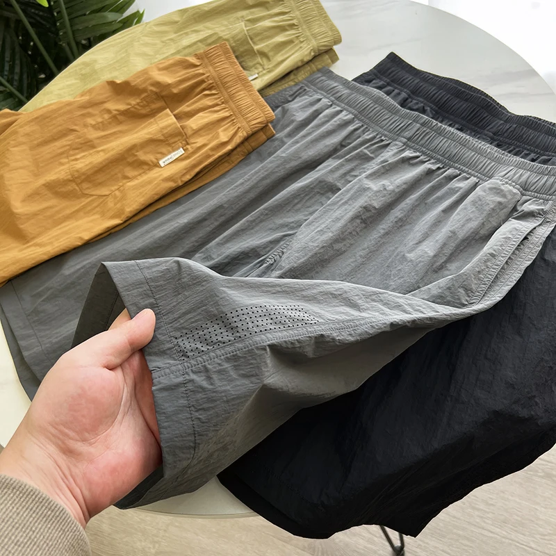 

Qui Dry, водонепроницаемые, дышащие, летние, мужские, с эластичной резинкой на талии, свободные, повседневные, длиной пять четвертей, Faionable Urban Sle