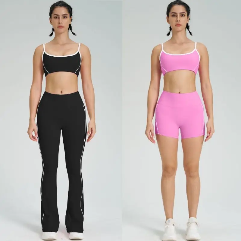 2pcs Patchwork Sport Yoga Set High Waist Flare Legging Outfit Fitness Gym Set Workout Clothes for Women Sportwear Tracksuiit