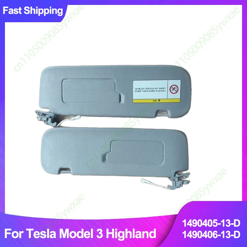 

1490405-13-D 1490406-13-D For Tesla Model 3 Highland 2024 With New Front Windshield Main Driving Vanity Mirror Sun Visor 1pcs