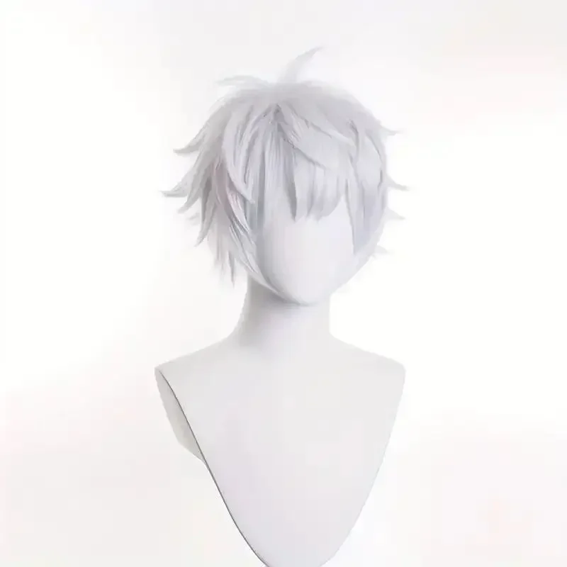 SN88 Jujutsu Kaisen Cosplay Wig Gojo Satoru Wig with Black Glasses Silver White Wig with Wig Cap for Cosplay Halloween Cost * #2