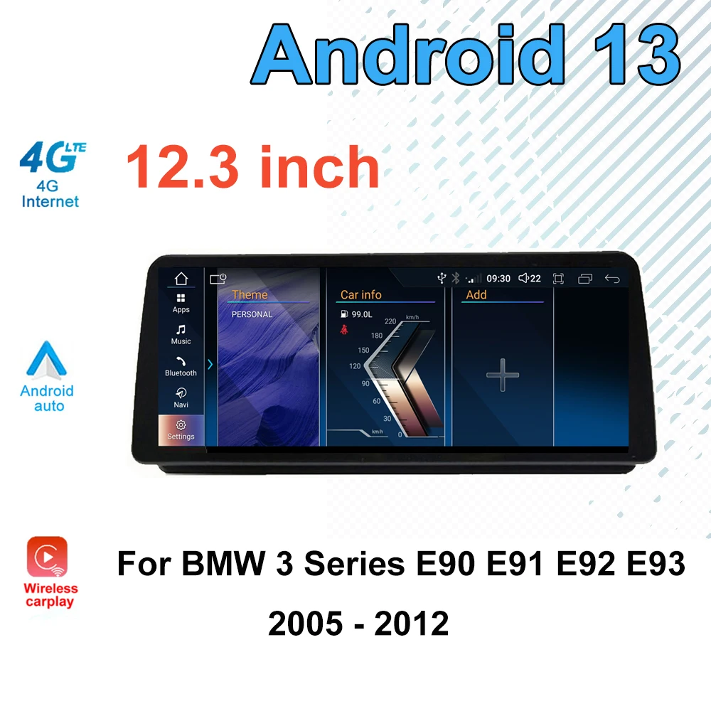 

Мультимедийный плеер ID8, 12,3 дюйма, Android 13, для BMW 3 серии E90 E91 E92 E93 2005-2012, автомобильный монитор, головное устройство, навигация, видео iDrive