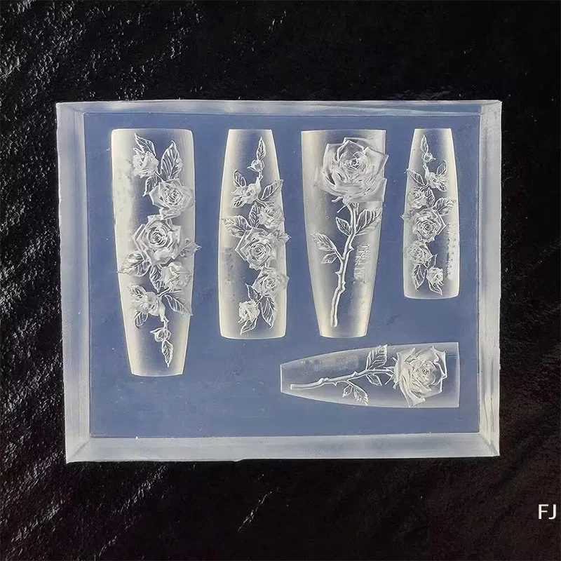 [YU]Flexible Nail Art Silicone Molds Create Rose Flower Charm For Professional Design And Jewelry Making