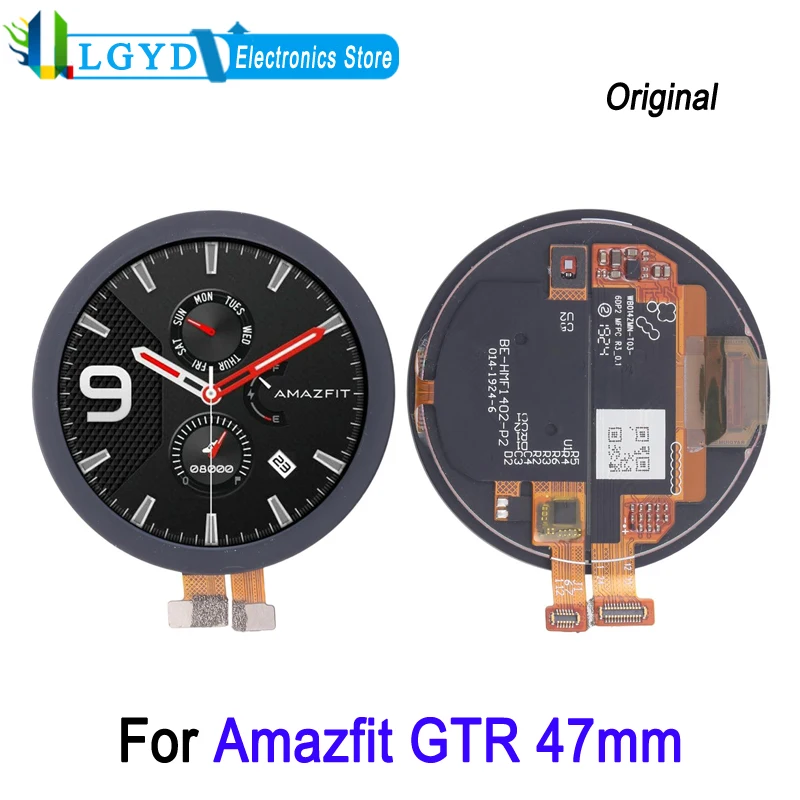 Amazfit GTR 47mm 용 AMOLED LCD 스크린, 시계 디스플레이 터치 스크린 및 디지타이저, 완전 조립 교체 예비 부품, 1.39 인치