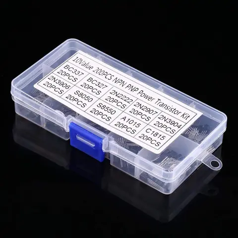 Transistor Assortment 200pcs/box 3 Pin BC337 BC327 2N2222 2N2907 2N3904 2N3906 S8050 S8550 A1015 C1815 Triode Transistor Kit