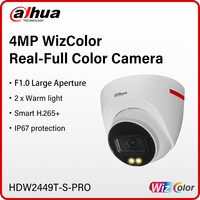 Dahua 4MP WizColor Camera HDW2449T-S-PRO Outdoor Human Detection Smart Security Protection F1.0 Aperture As Bright As Daylight