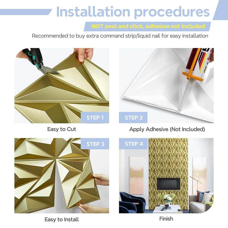 E스포츠 게임 3D 벽 스티커 장식, 슈퍼 3D 아트 벽 패널, PVC 타일 방수 타일, 다이아몬드 디자인, DIY 홈 장식, 12 개, 30x30cm