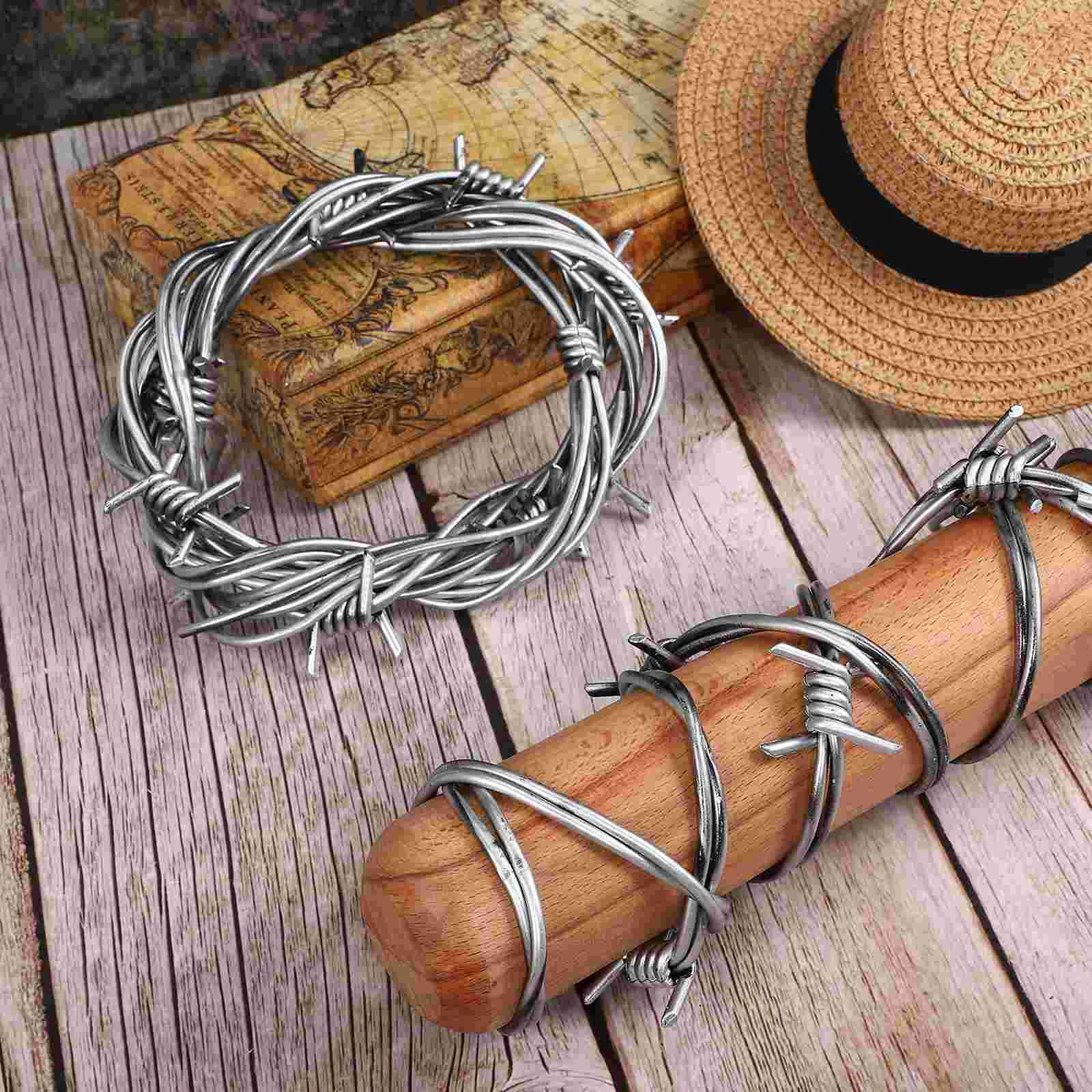 2 Pcs Simulation Wire Chain Garland Kids Barbed Wires Fall Decor Jewelry Halloween Ornament Pvc Prank Man Decorations Indoor