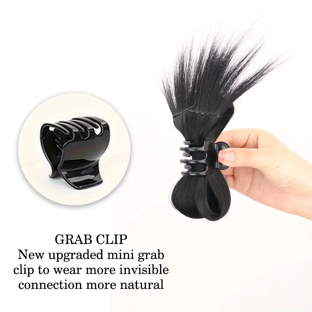 MERISIHAIR Half-tie Hair Claw Clip Feather Shuttlecock Hair Extensions Messy Hair Bun Crab Clip High Ponytail Hair Accessories