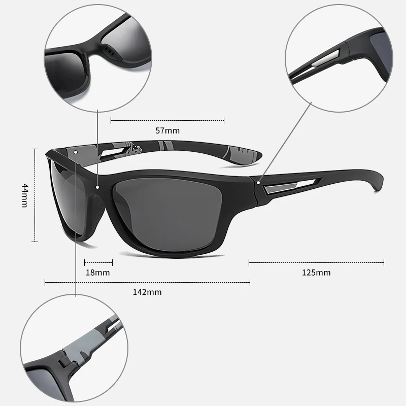 การมองเห็นได้ในเวลากลางคืนแว่นตาผู้ชาย Polarized แว่นตากันแดด DriverAnti-Glare Shades แว่นตาชายกีฬากลางแจ้งขี่จักรยานสีกระจก