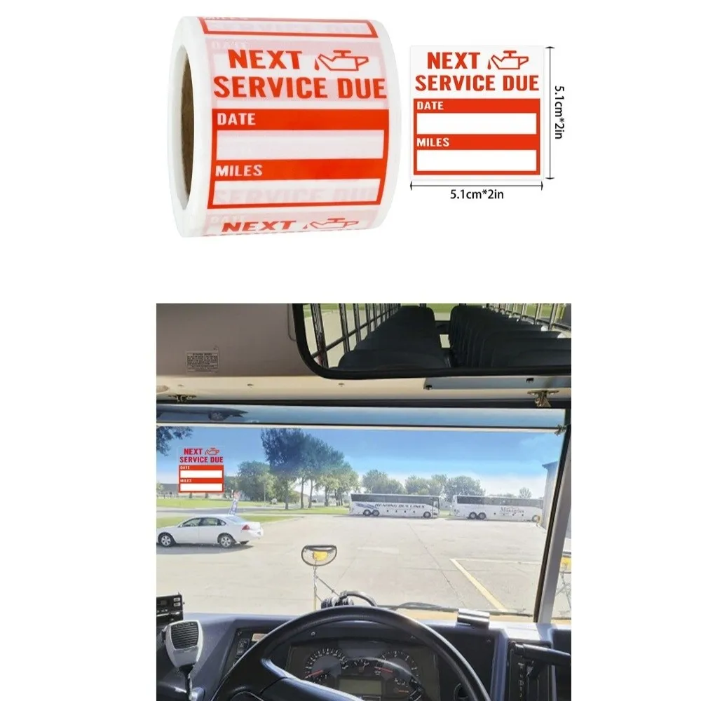 Clear Transparent Surface Oil Change Sticker Easy Removable Feature Premium Material Make Car Service Sticker