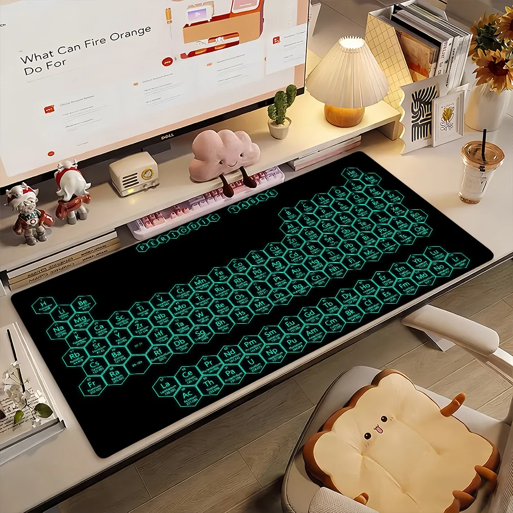 Periodic Table Mouse Pad Non-slip Locking Edge DeskMat PC Laptop Accessories Rubber Office Keyboard Large Game XXL Carpet