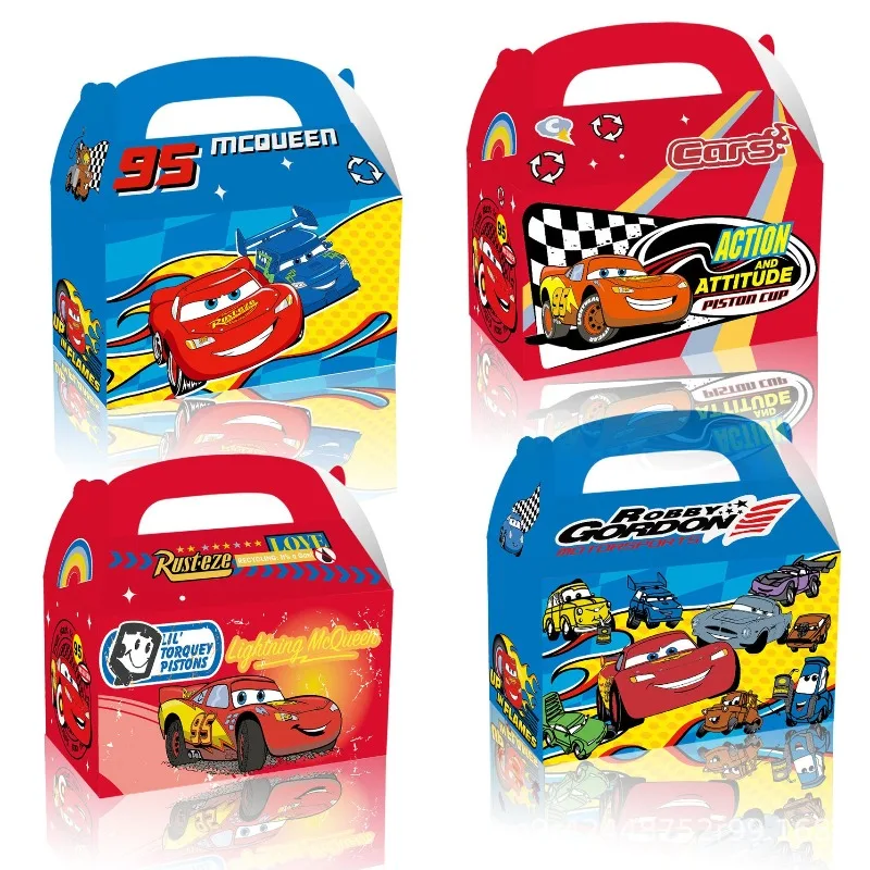 

Disney Lightning McQueen Party Candy Gift Box Cute Cartoon Figure Birthday Party Portable Handheld Paper Box Paper Bag Kids Gift