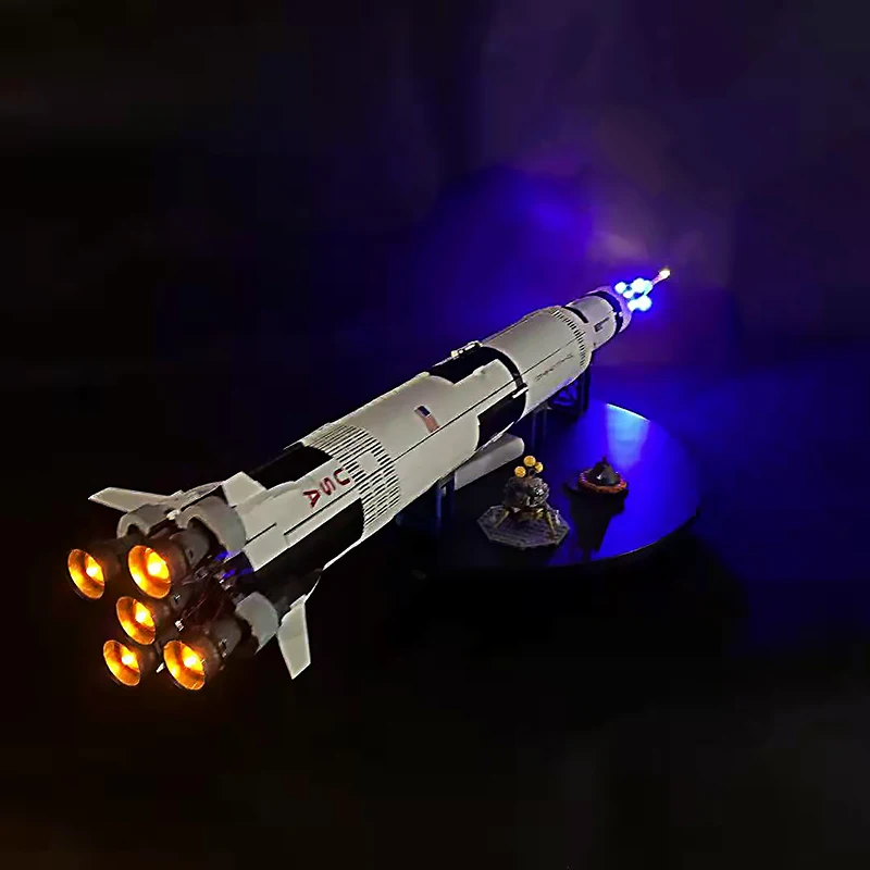Kit de luz LED para LEGO Technic Apollo Saturn Rocket V Launch Rocket 21309 92176 con ideas de lámparas no incluyen bloques de construcción