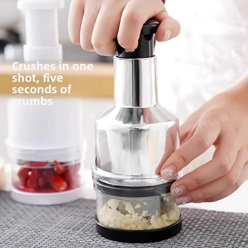 手動ガーリックプレスステンレス鋼ガーリックマッシャー使いやすい耐久性のある野菜生姜玉ねぎチョッパー家庭用