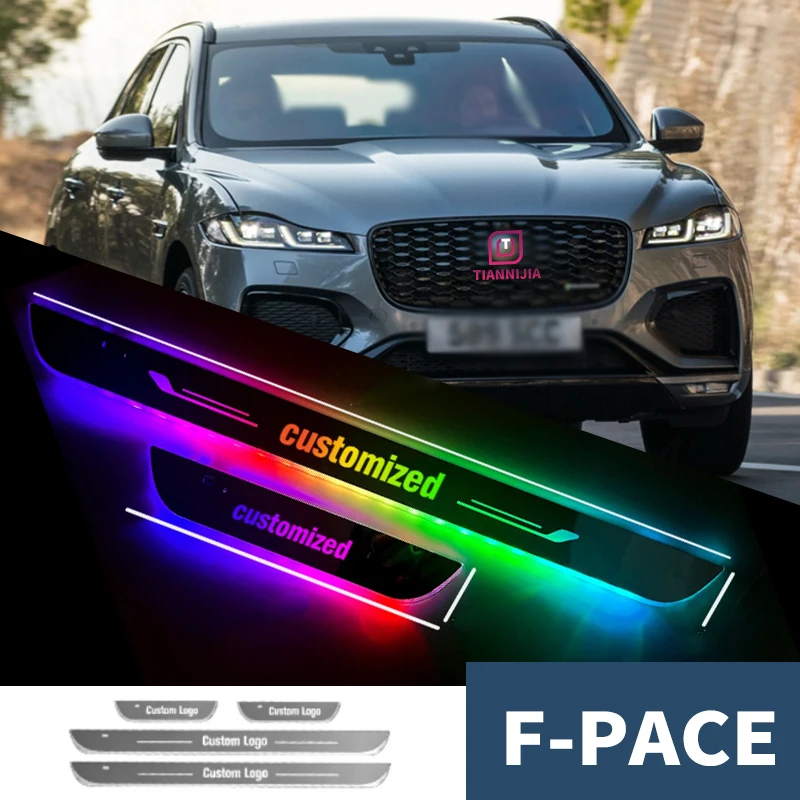 

For Jaguar F-Pace F Pace X761 2015-2023 Car Door Sill Light Customized Logo LED Welcome Threshold Pedal Lamp Accessories