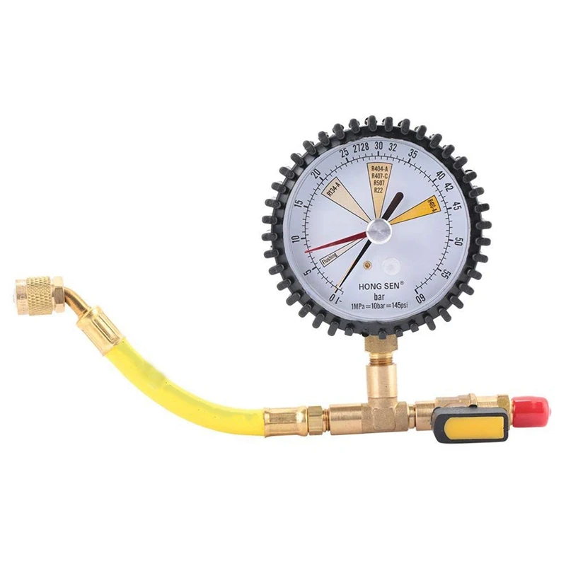 

Pressure Gauge, Air Conditioning Cooling Nitrogen Pressure Test Suitable Ball Valve For R134A, R22, R407C, R410A