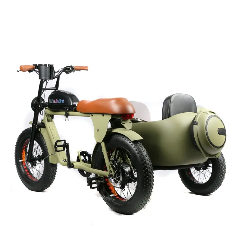 dual 48V 10\35AH super 73style Electric cargo bike electric motorcycle bicycle with 20 inch Fat Tire and side cart