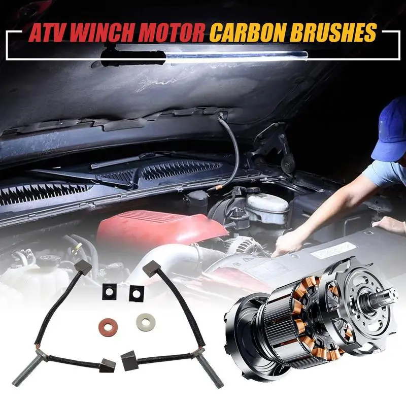 Motor Replacement Brushes Efficient Winching ATV Motor Carbon Brush Kit Automotive Replacement Parts Tools & Home Improvement