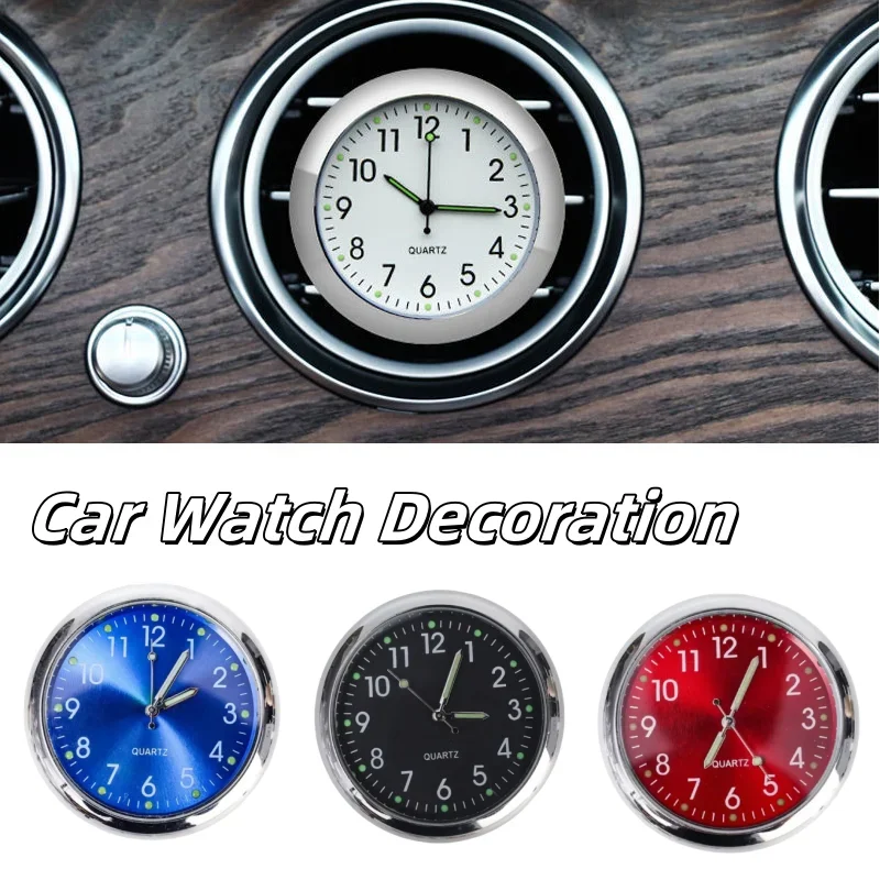 Car Clock Luminous Auto Ornament Mini Automobiles Internal Stick-On Digital Watch Mechanics Quartz Clocks 40mm 43mm