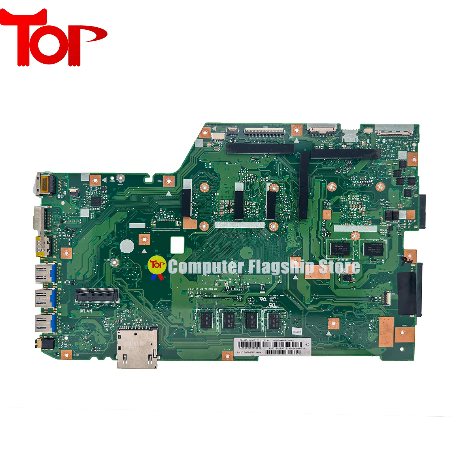 Imagem -05 - Placa-mãe Portátil para Asus X751ld X751la X751lab X751lj X751ll w I34005u 5005u I5-4200u 5200u I7-4500u 5500u 4gb de Ram