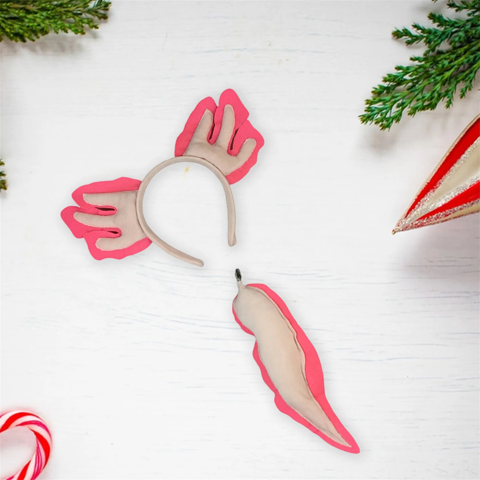 愛らしいユニコーンホーンヘッドバンドとテールセット子供用魔法のコスチュームアクセサリーハロウィン誕生日パーティー用