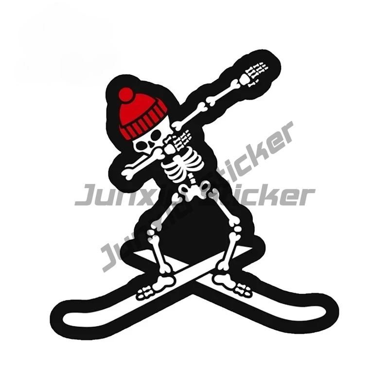 

For Snowboard Skull Car Stickers Campervan Decal Surfboard Creative Scratch-Proof Decoration