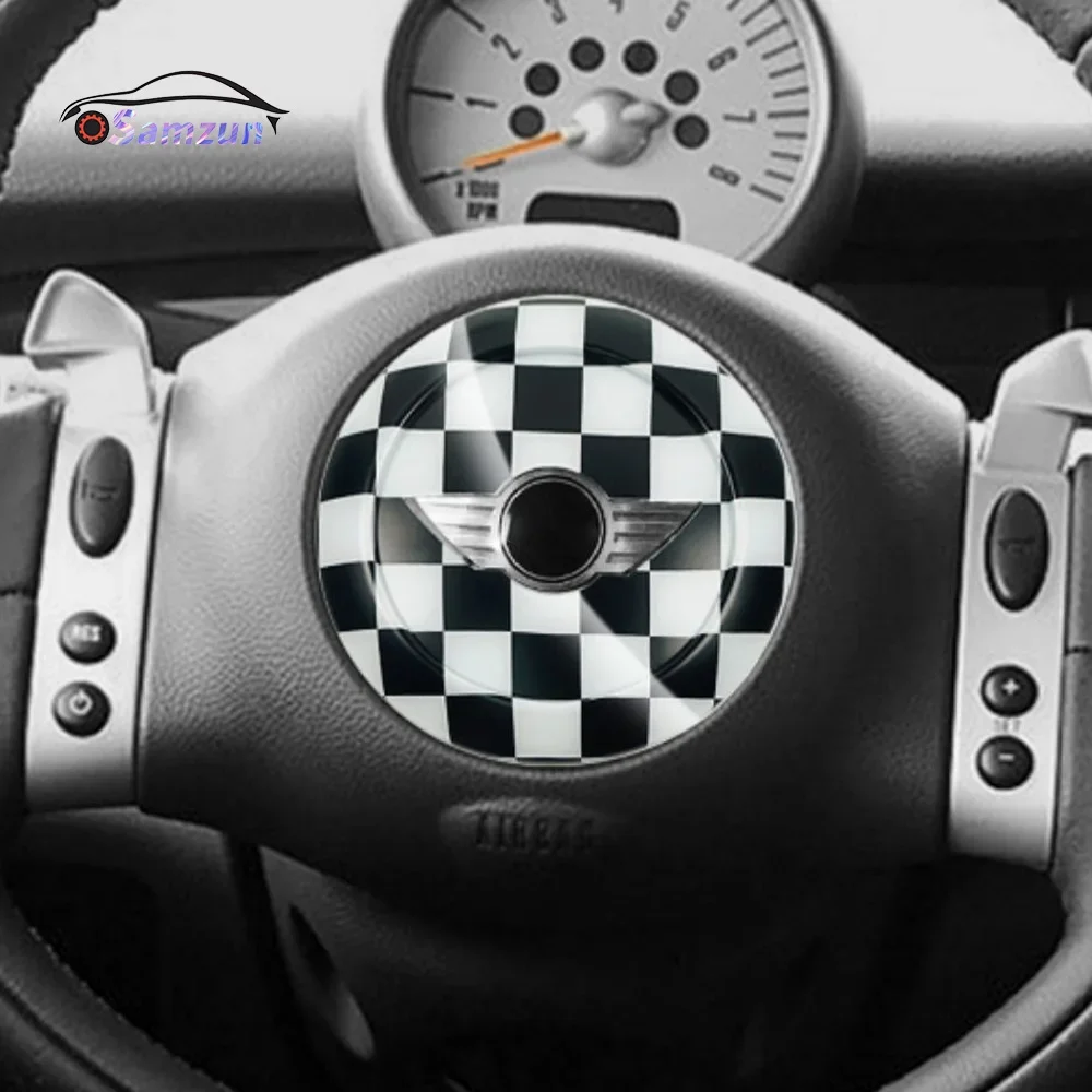 For MINI Cooper R50 R52 R53 Interior Trim Sticker Accessories Car Steering Wheel Center Cover Styling Decoration Middle Panel