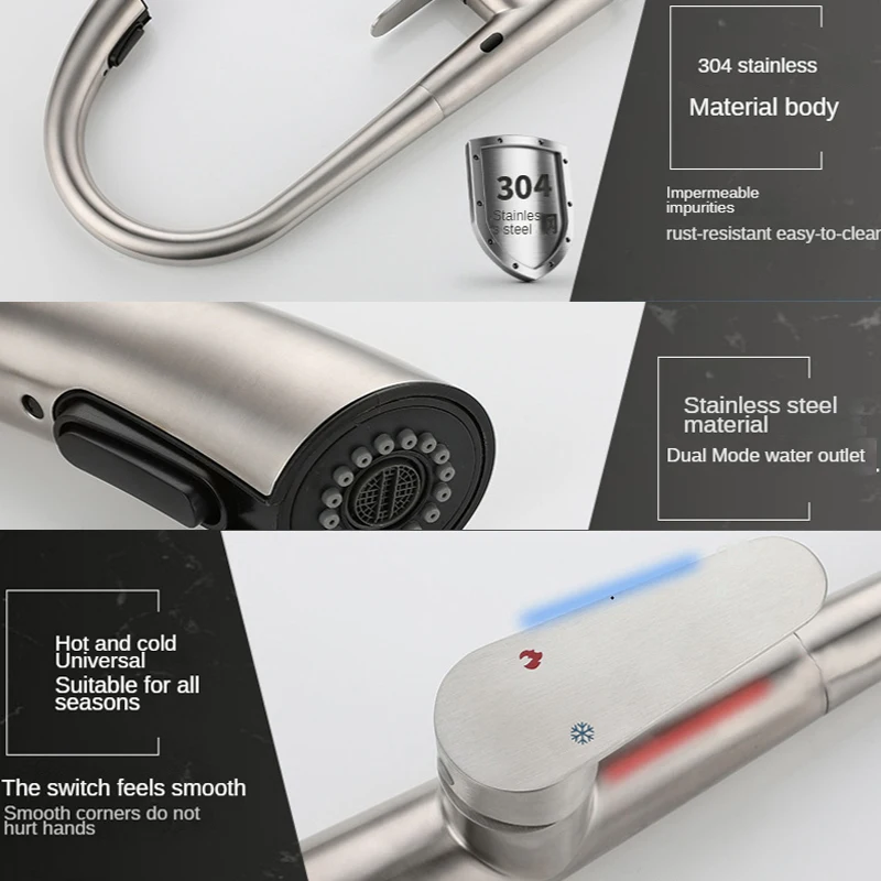 Faucet Kitche Home And Kitchen Intelligent Faucet Infrared Sensing WaterTap Hot Cold Steam Deck Smart Kitchen Faucet Gourmet