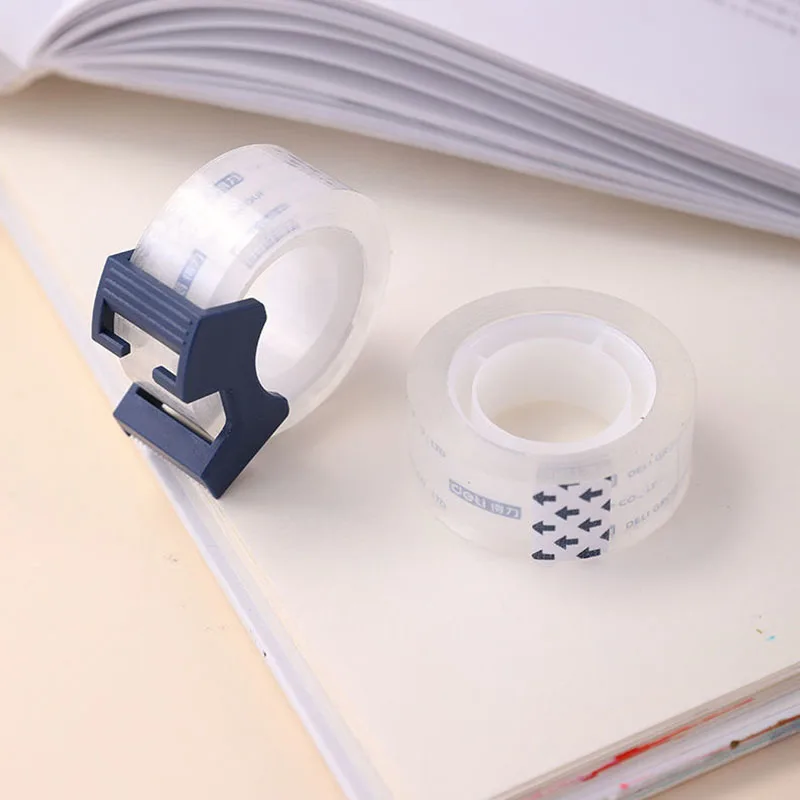 1Pc Transparent Small Tape 12mm Adhesive With Cutting Tool Writable Invisible Correction Stationery