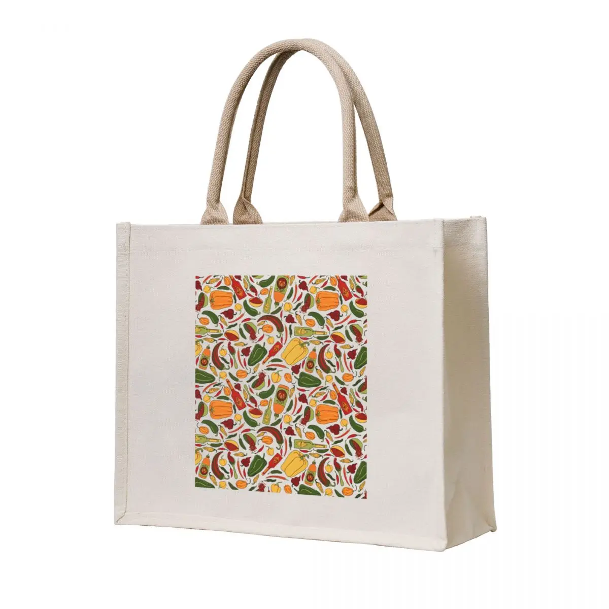 

Mild & Hot Peppers Seamless Pattern - Dark Lemon Lime Tote Bag Women's bags women bag free delivery bags Reusable bags