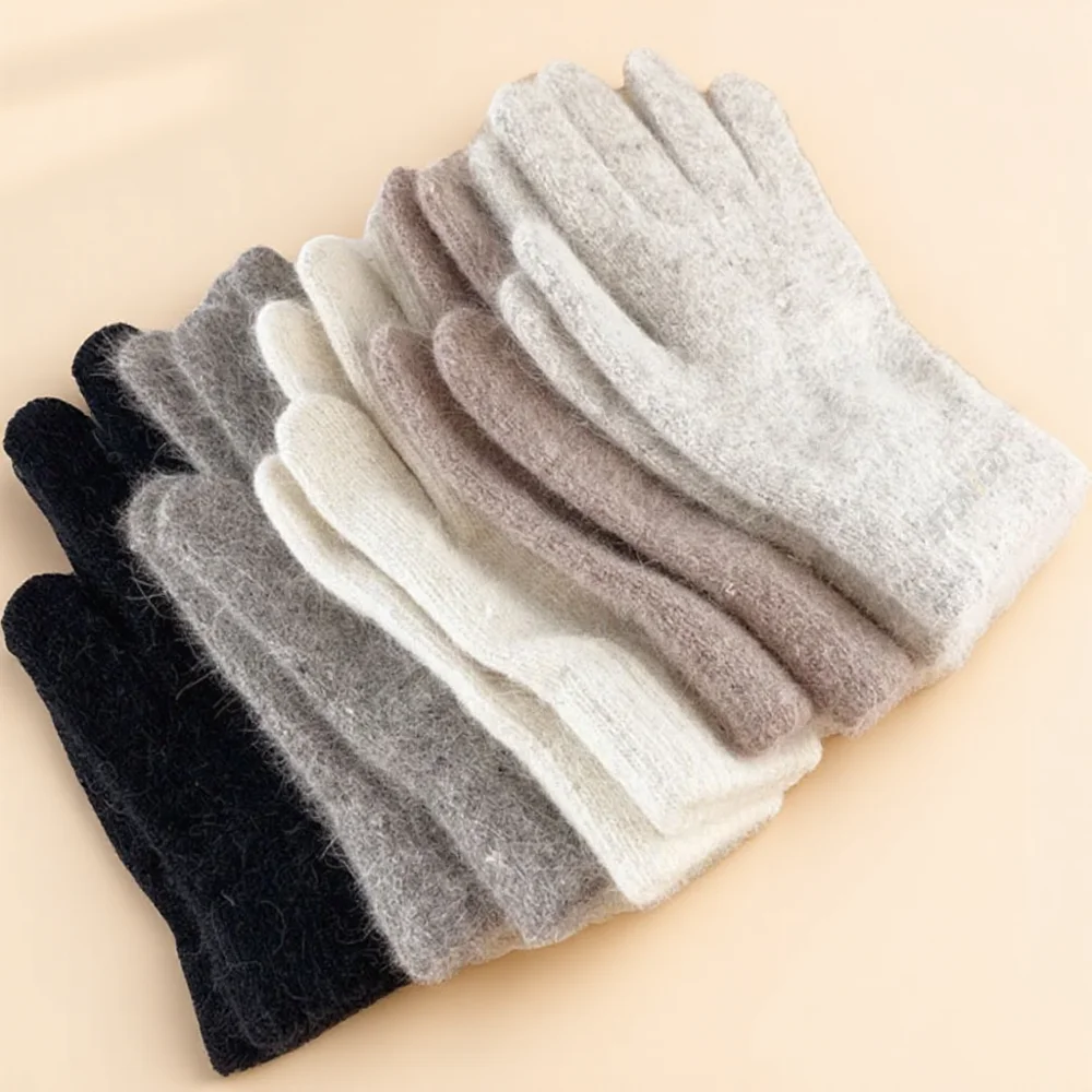 

Winter Knitted Woolen Gloves Full Finger Warm Thick Cycling Driving Outdoor Gloves for Men Women
