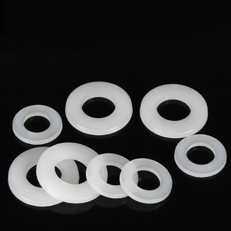 20-100pcs Nylon Washer Flat Gasket Plastic Sealing Hard Washers White M2 M2.5 M3 M4 M5 M6 M8 M10 M12 M14 M16 M18 M20