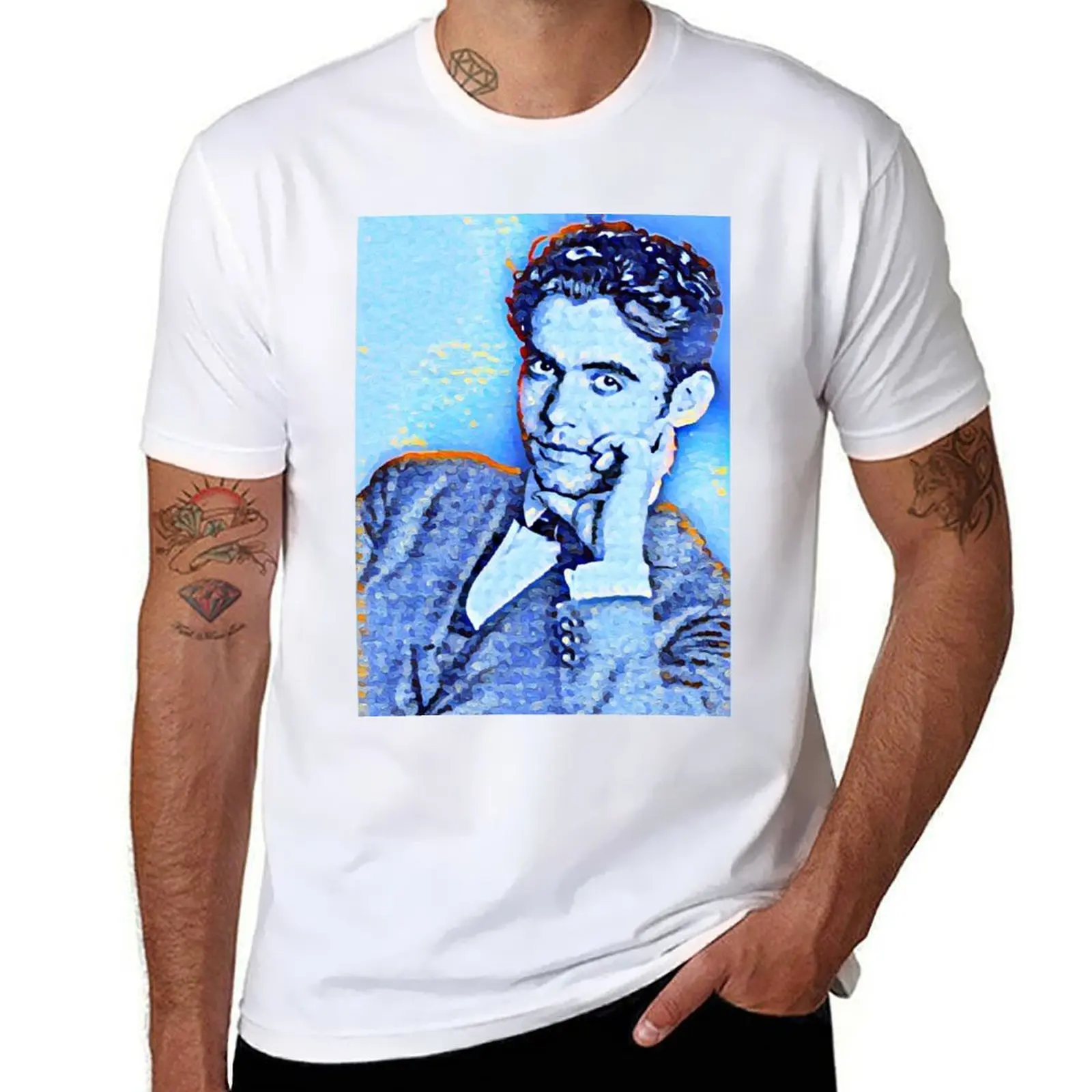 Obra de arte de Federico García Lorca, retrato de Federico García Lorca, arte de pared de Federico García Lorca, camiseta informal para hombre
