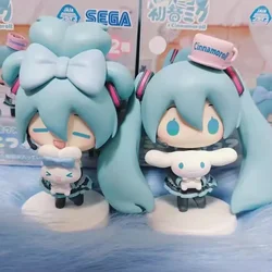 Anime Hatsune Miku Figure Miku With Cinnamoroll Figure Pvc Cute Statue Collection Model Q Doll Decoration Toy Birthday Gift