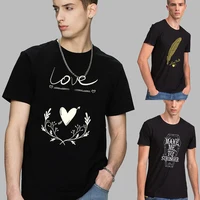 Camiseta con estampado de imagen blanca para hombre, camiseta informal transpirable de manga corta con cuello redondo para ir al trabajo, ropa para hombre