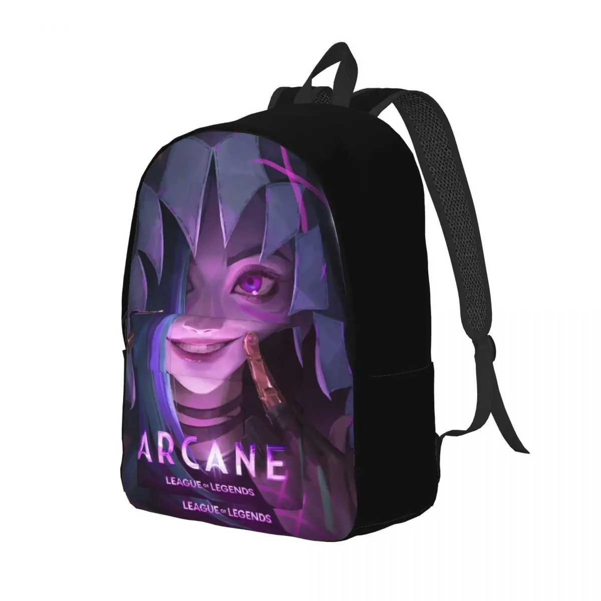 Arcane Jinx Arcane Teenage Backpack with Pocket High School Hiking Action Adventure Fantasy Daypack for Men College Shoulder Bag