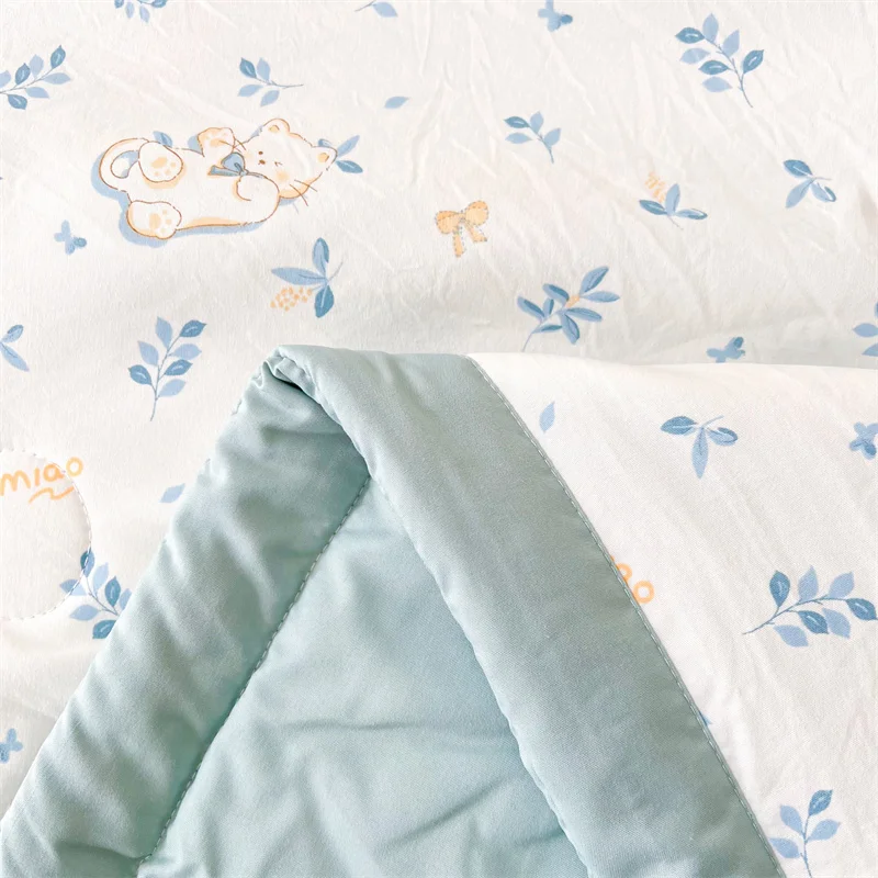 2025 100% لحاف صيفي من القطن صديق للبشرة خفيف الوزن معزي فاخر نمط مطبوع بطانية رقيقة/لحاف/لحاف فائق النعومة