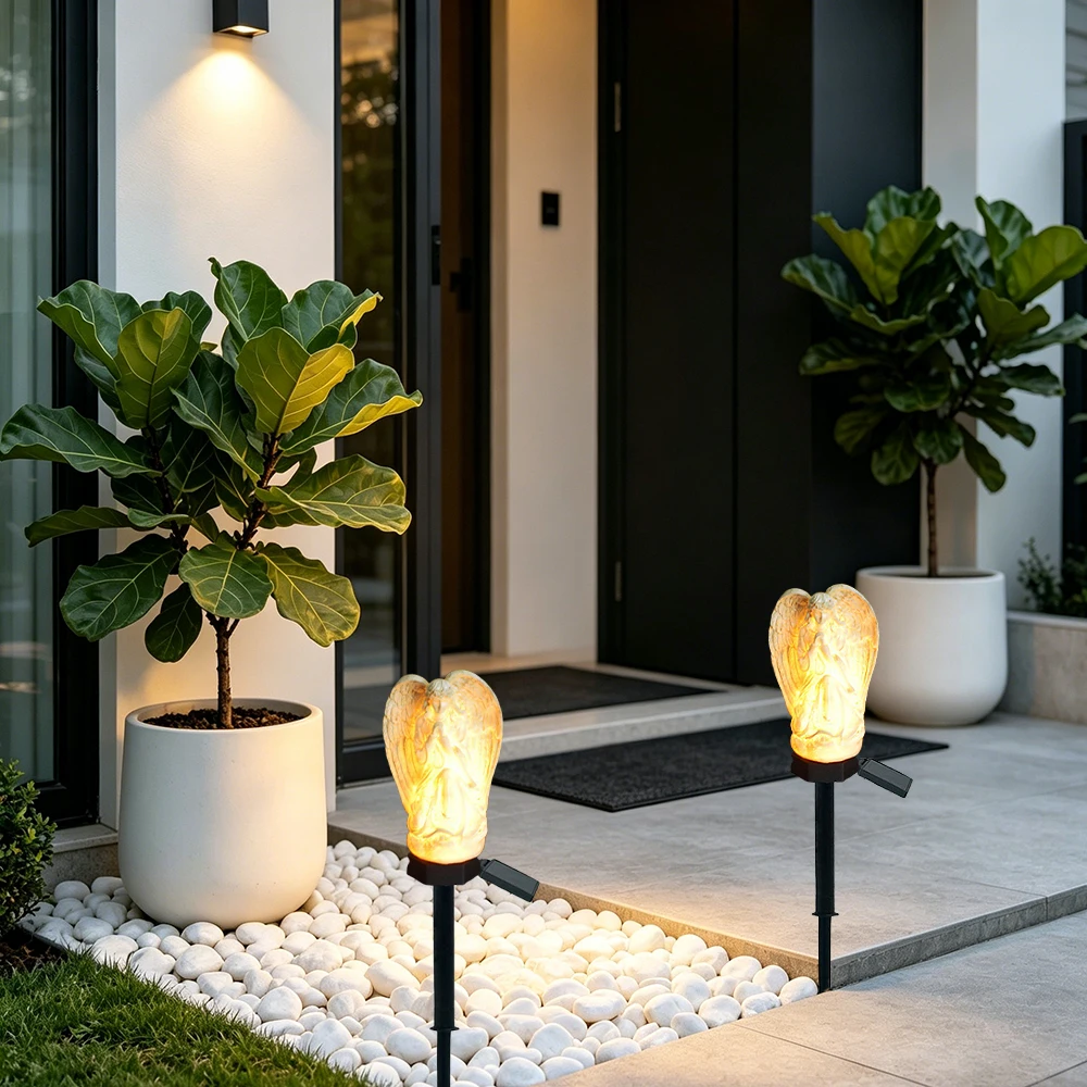 Solar Resin Angel Floor Light, Angel Pattern Solar Garden Lights LED Lawn Lamp Landscape Lights for Garden Backyard Decorative view 4