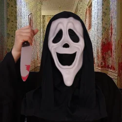 Horror Ghost Mask Realistic Scream Tongue Scary Ghost Face Latex mask  Cosplay killer Mask Demon Slayer Halloween Costume