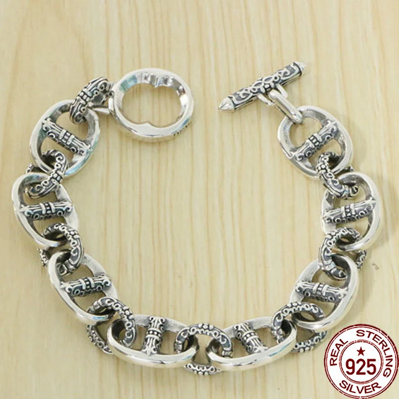 

S925 sterling silver bracelet with stylish temperament Personality Eternal Pig Nose Advanced niche design handicrafts