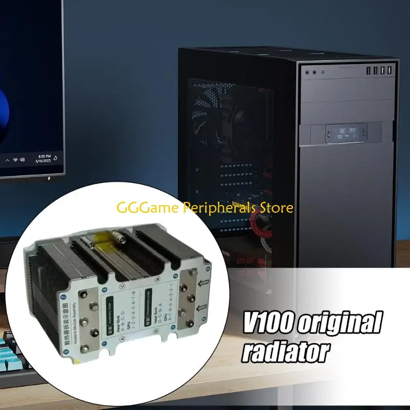 U55B 冷却ファン GPU 冷却ファンサーバーヒートシンク V100 SXM2 GPU グラフィックスカードアクセサリー用インテリジェント温度制御