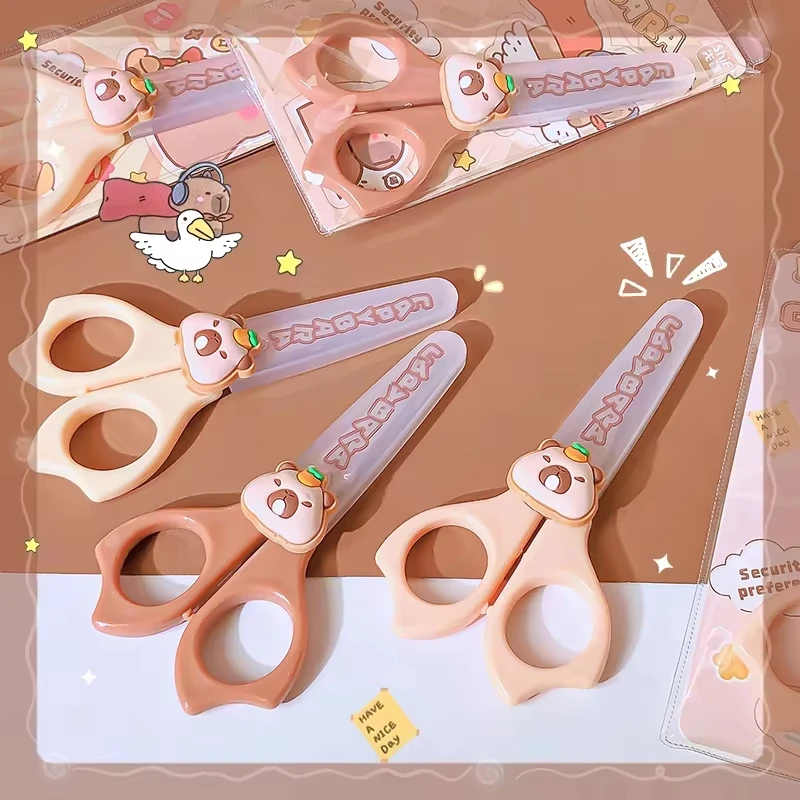 Capybara Craft Scissors Pretty School Useful Back To School Stationery Scissors Cute Mini Scissors For Diy Children'S