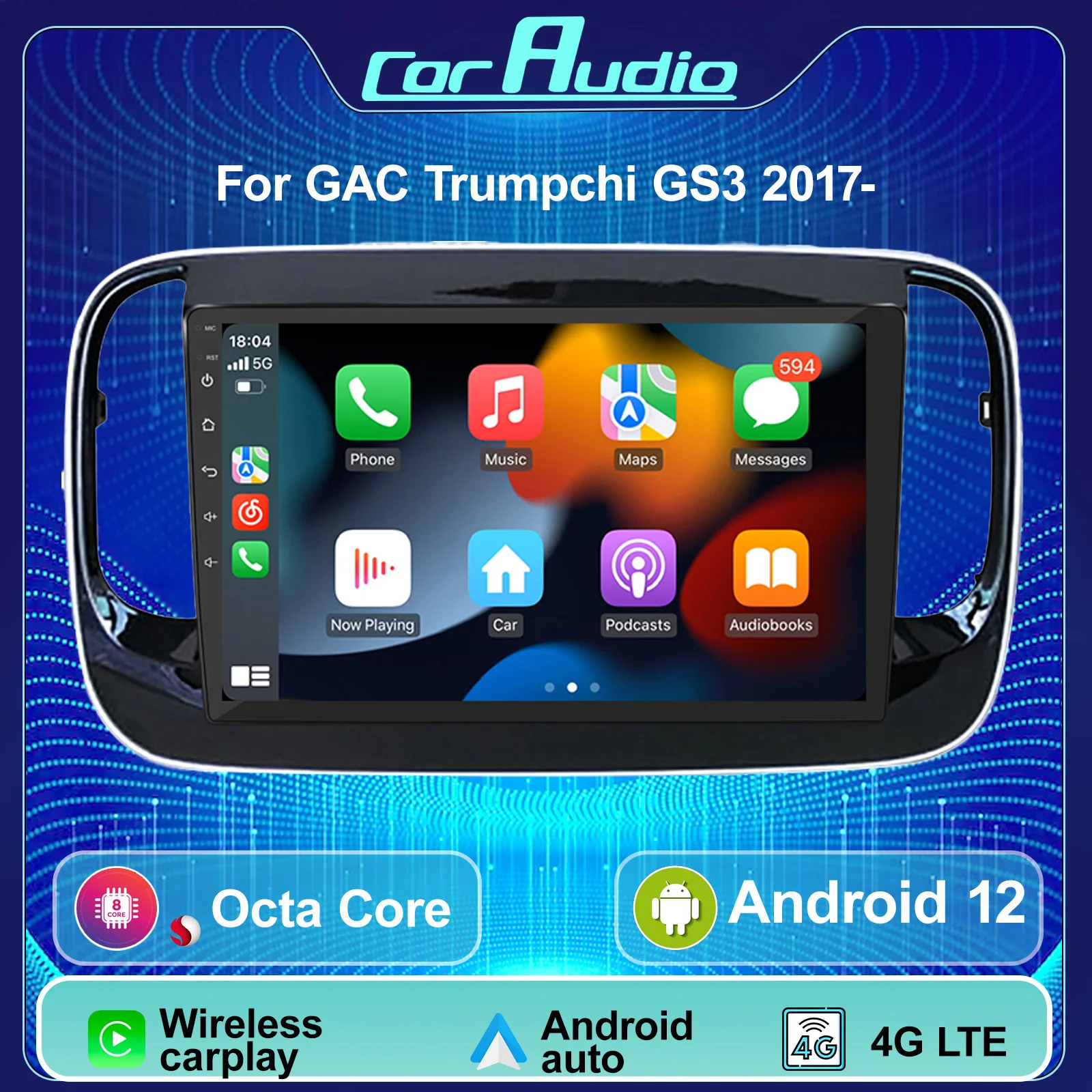 

9'' Android Car Stereo For GAC Trumpchi GS3 2017- GPS Navigation 4G LTE Bluetooth Carplay
