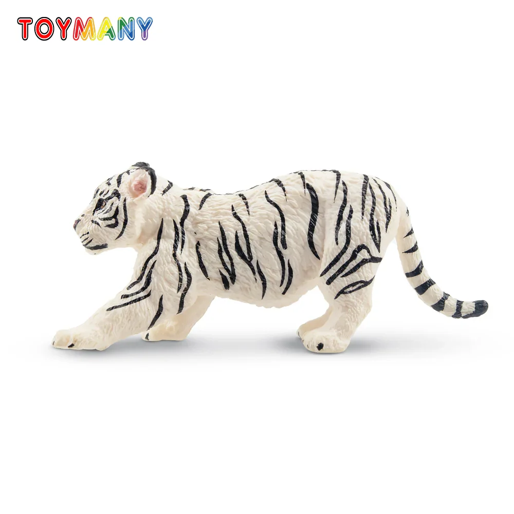 

Toymany Simulation Stretching White Tiger Cub Wildlife Animal Model Toy Mini Figures Dolls Action Figurines Toys Children Gift