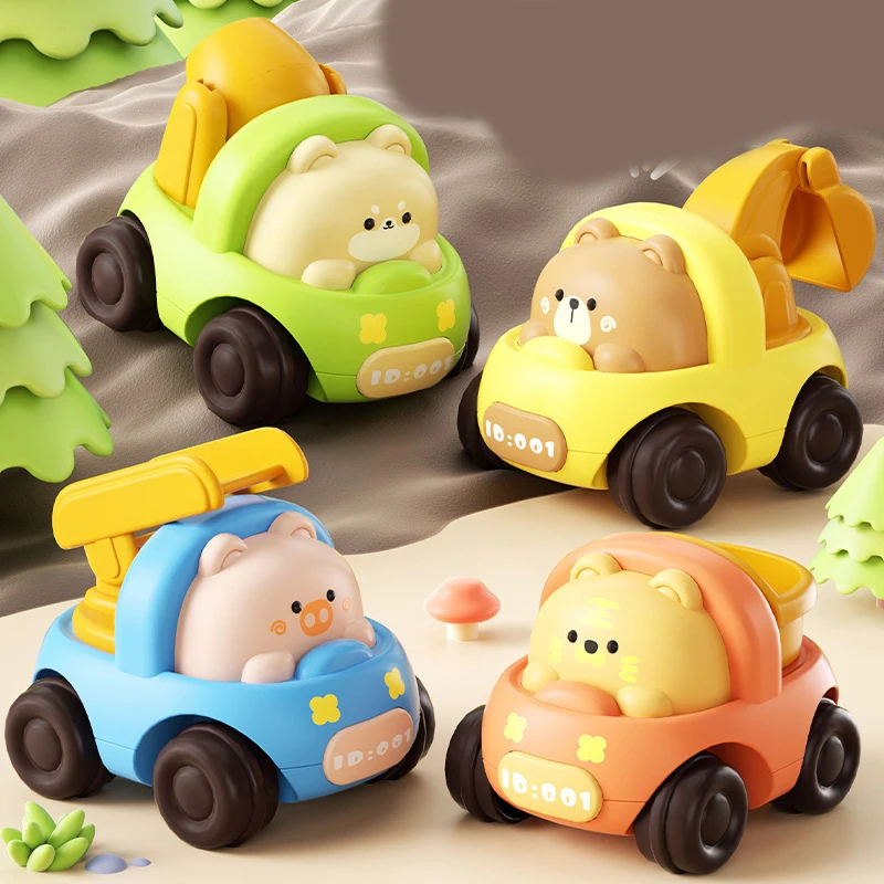 

Baby Mini Cartoon Toy Car Press Go Vehicles Inertia Pull Back Cars For Toddlers Boys Early Education Crawling Toys