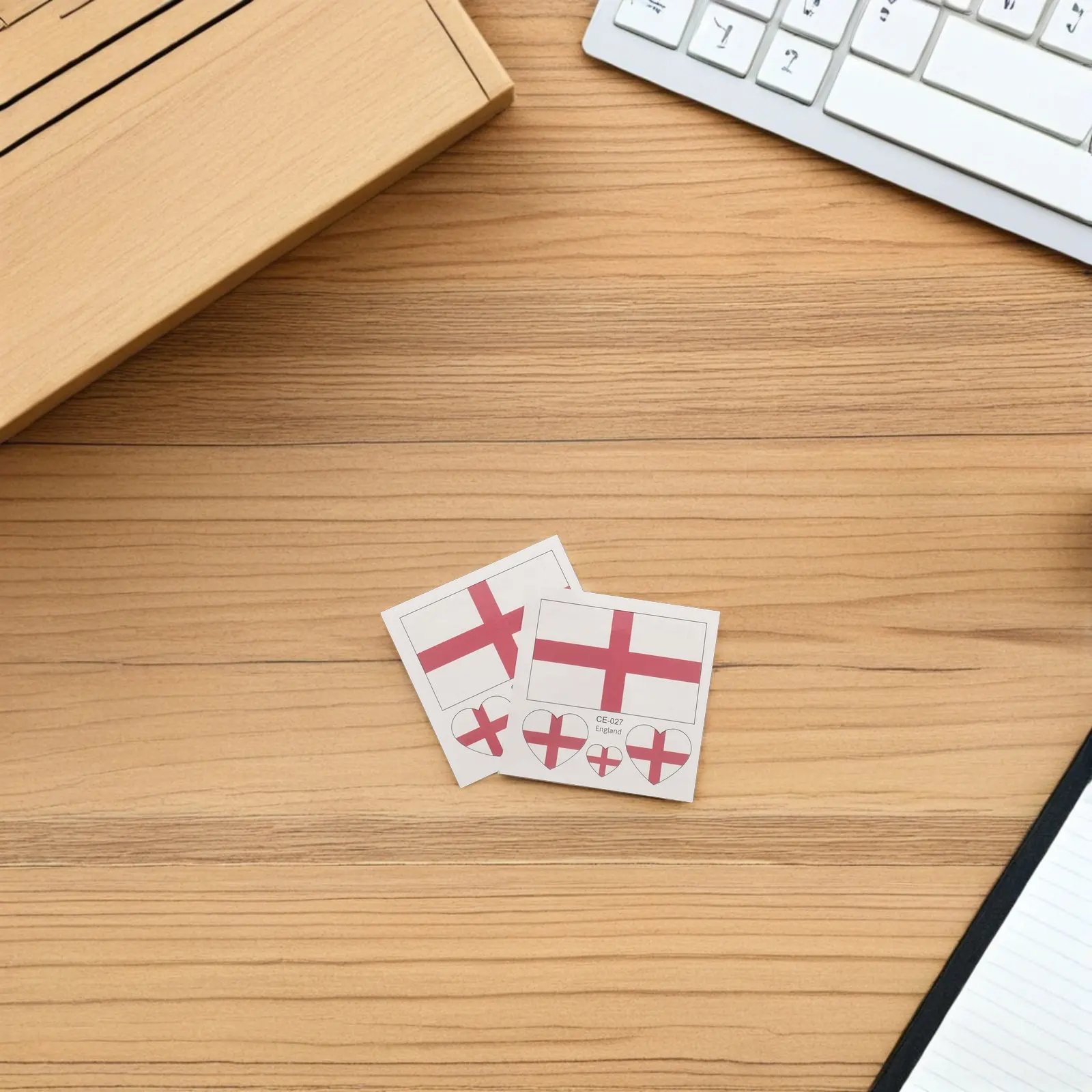 60Pcs England Flag Face Tattoos Heart Union Jack Temporary Waterproof Cheek Stickers for Sports Events Parties National Day