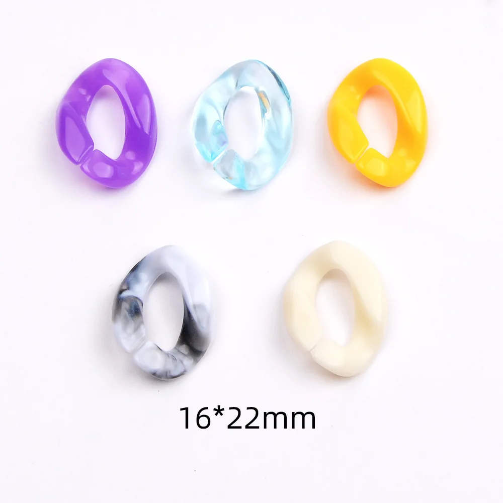 50 Pieces 16 * 22mm Plastic Open Loop Chain Insert Ring Can Be Disassembled DIY Makes Necklaces, Bracelets, Clothing Accessories
