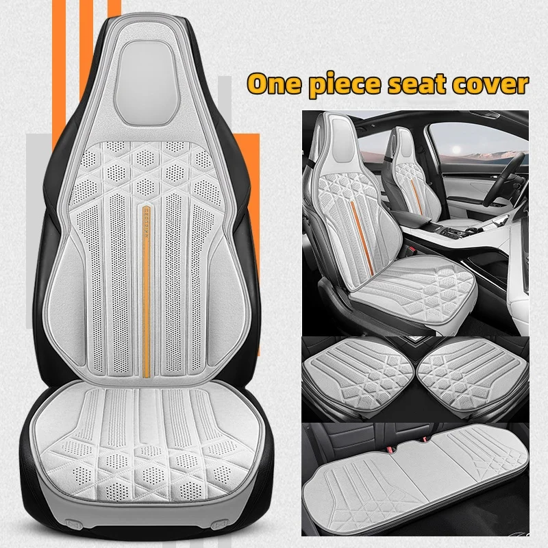 All Seasons Car Seat Cover Breathable Suede Front/Rear Seat Anti-slip Protective Cushions Luxury Car Interior Seat Accessories