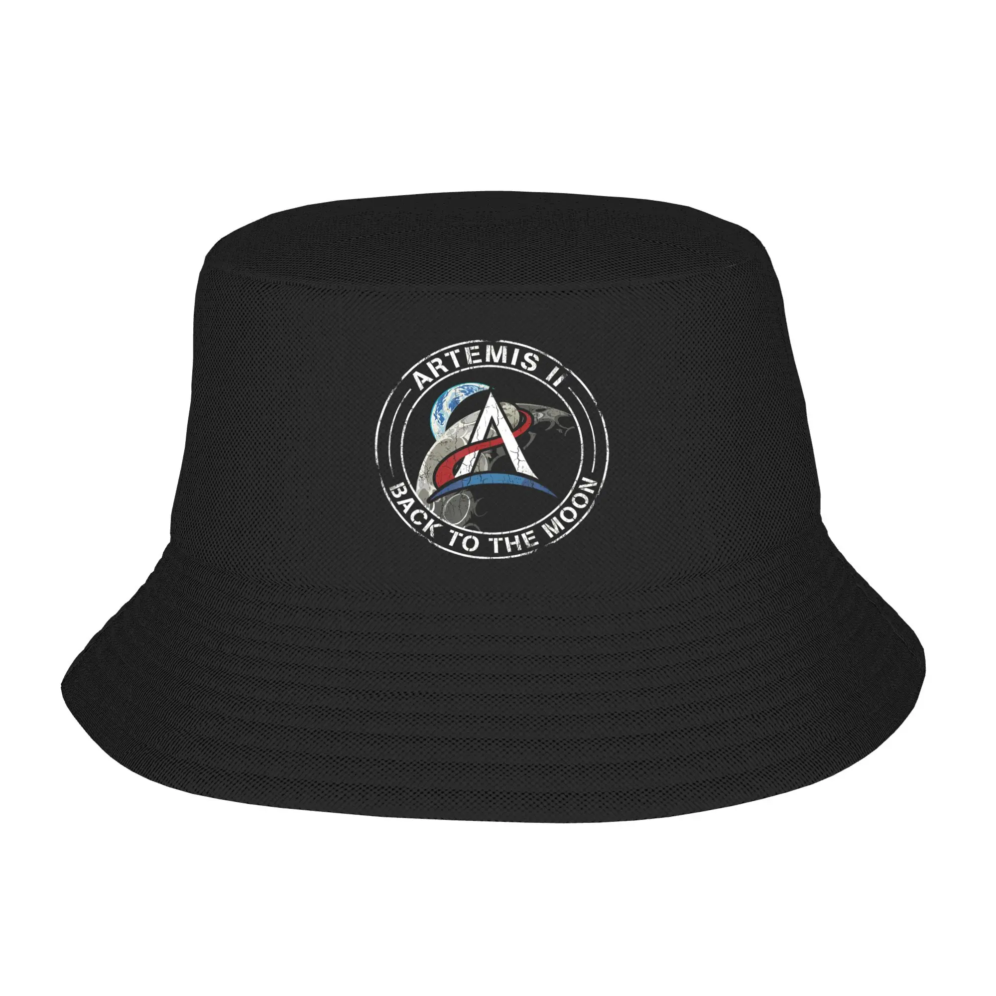 Artemis II Back To The Moon Space Mission Bucket Hat Fisherman Caps For Unisex Casual Fishing Sun Hats Personality Design Cap