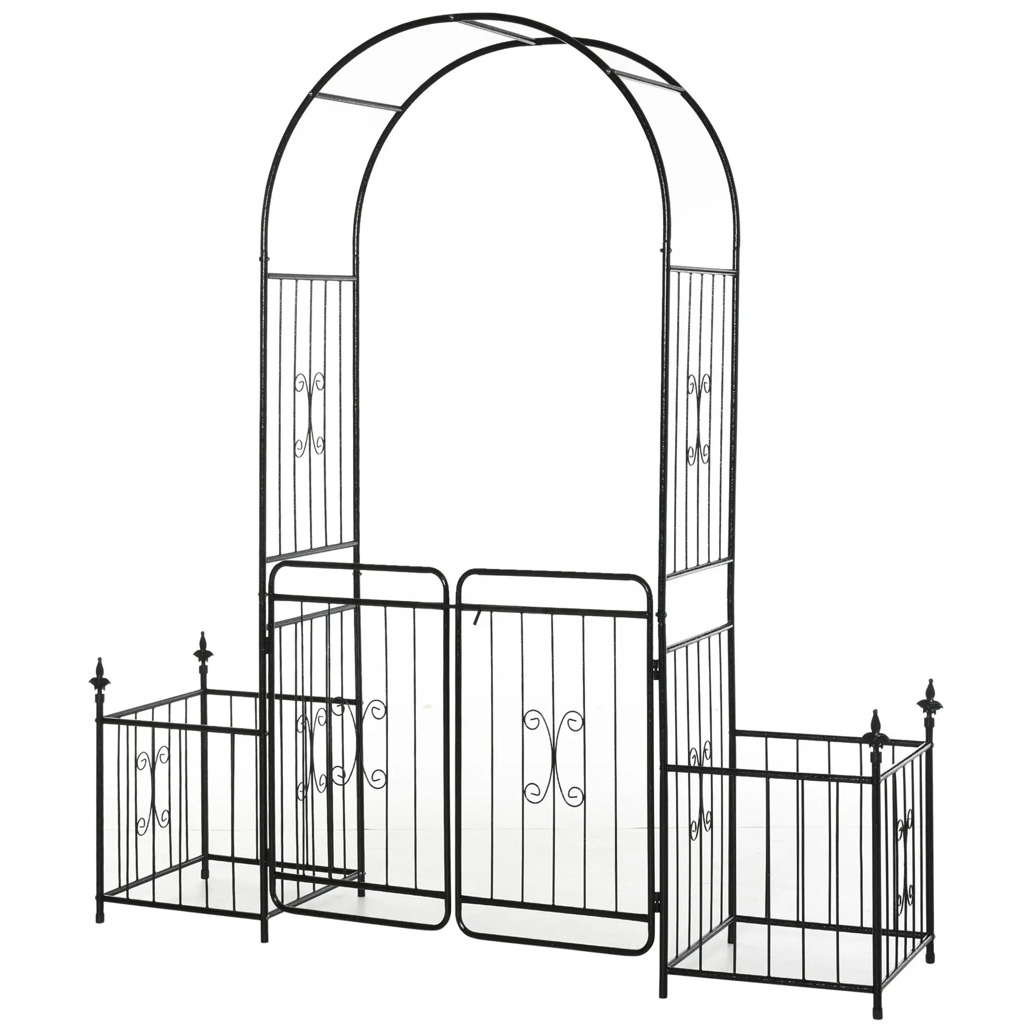

Для Outsunny Romantic Archway: 86-дюймовая металлическая садовая арка с горшками для восхождения на лозы, черная